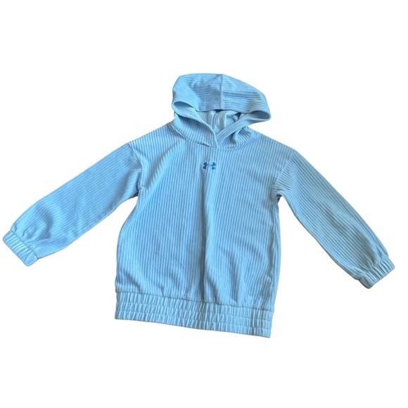Under Armour Blue Hooded Sweatshirt Velour Soft Long Sleeve Toddler Girls 4 NEW - Picture 1 of 7
